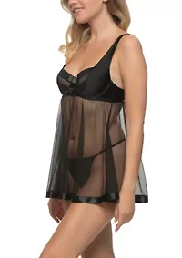 Idol Micro & Tulle Babydoll Set