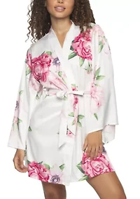 Adrienne Printed Satin Kimono