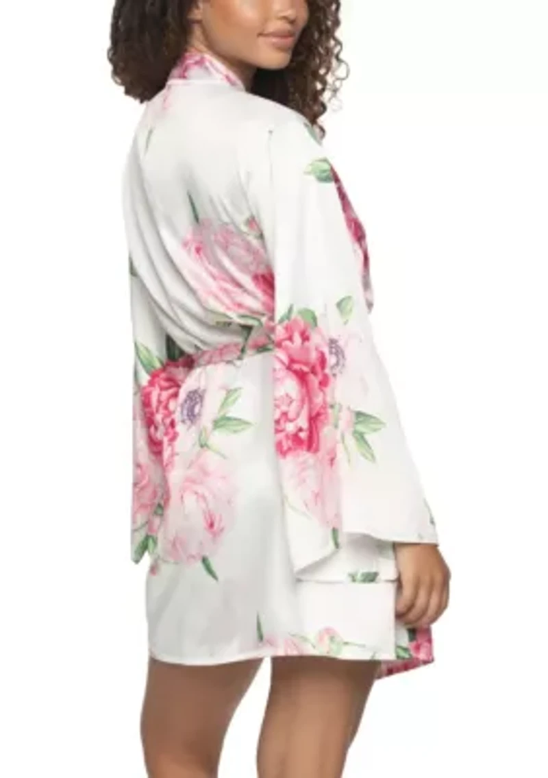 Adrienne Printed Satin Kimono
