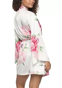Adrienne Printed Satin Kimono