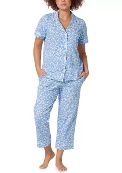 Floral Print Cropped Pajama Set