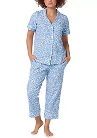 Floral Print Cropped Pajama Set