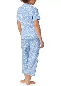 Floral Print Cropped Pajama Set