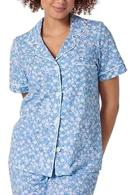 Floral Print Cropped Pajama Set