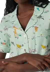 Women's Short Sleeve Cropped Pajama Set