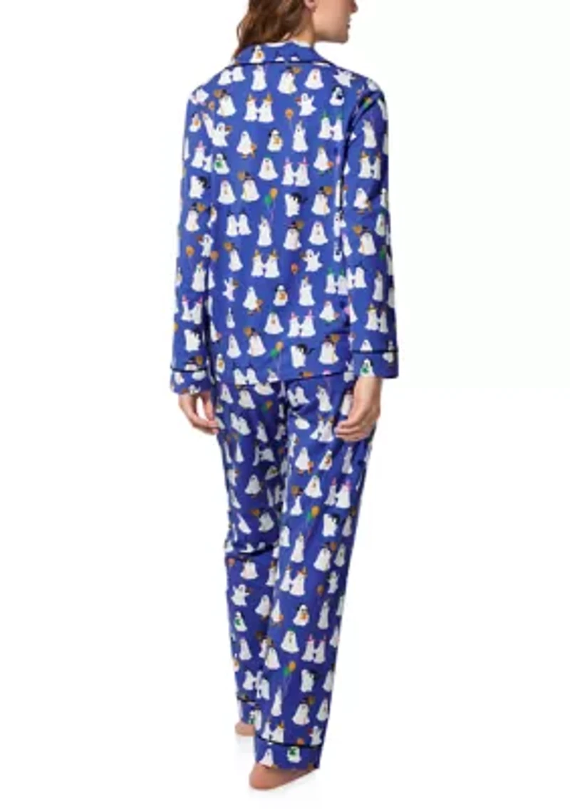 Cotton Knit Long Sleeve Pants Pajama Set