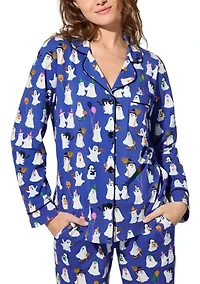 Cotton Knit Long Sleeve Pants Pajama Set