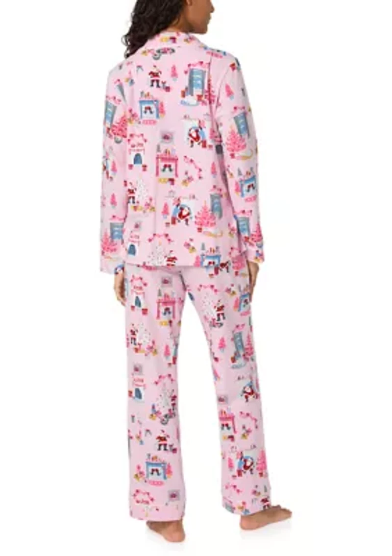 Cotton Knit Long Sleeve Pant Pajama Set
