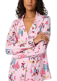 Cotton Knit Long Sleeve Pant Pajama Set