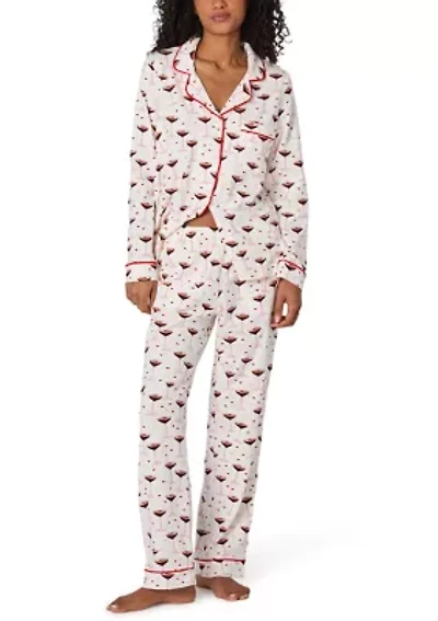 Cotton Knit Long Sleeve Pant Pajama Set