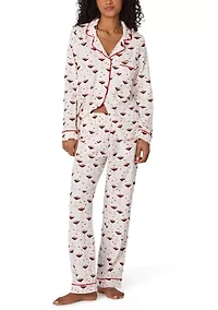 Cotton Knit Long Sleeve Pant Pajama Set