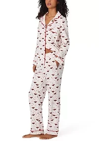 Cotton Knit Long Sleeve Pant Pajama Set