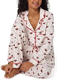 Cotton Knit Long Sleeve Pant Pajama Set
