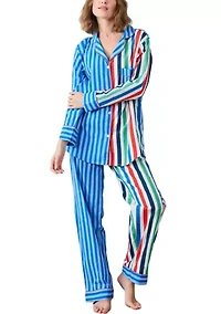 Women's Long Sleeve Striped Pajama Set