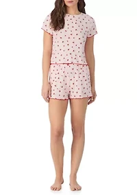 Women's Floral Shirt and Boxer Pajama Set