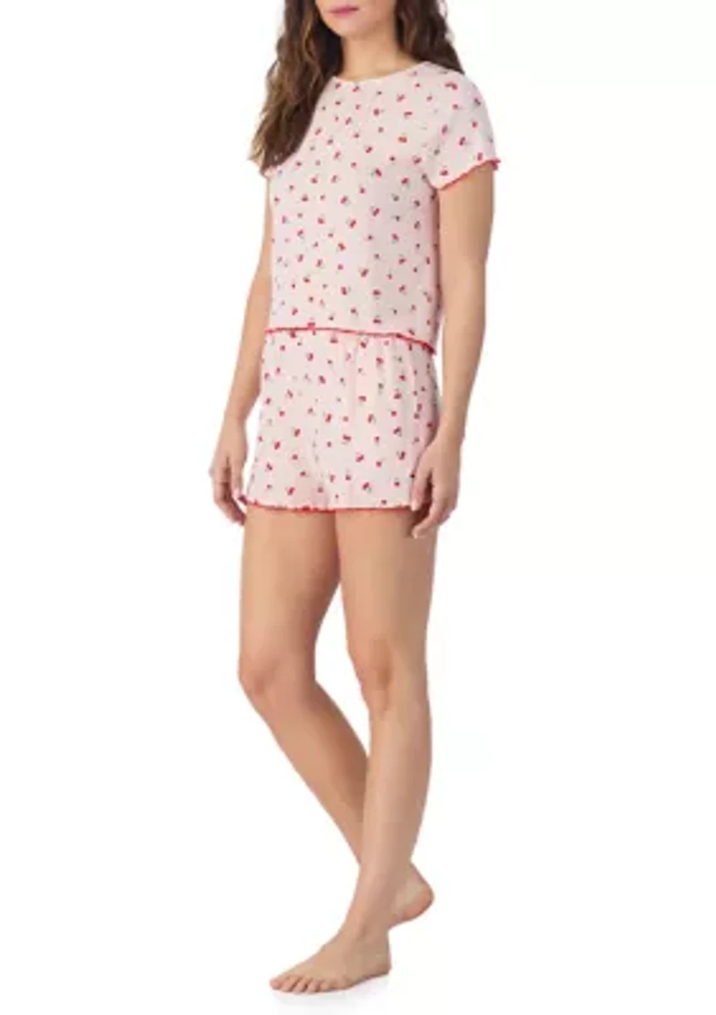 Women's Floral Shirt and Boxer Pajama Set