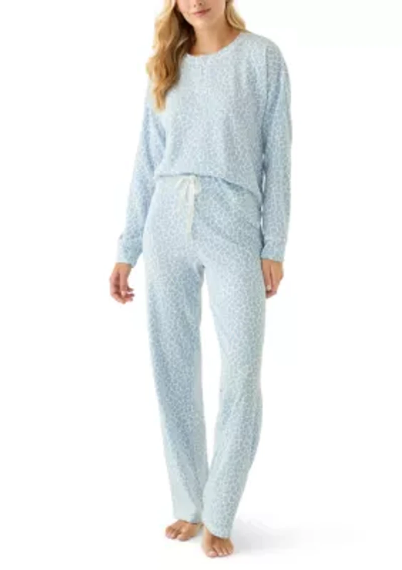 Women's Henley Thermal Pajama Set