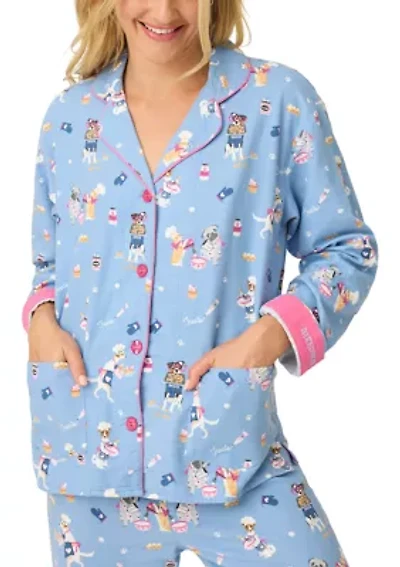 Women's Long Sleeve Flannel Gift Sleep Set