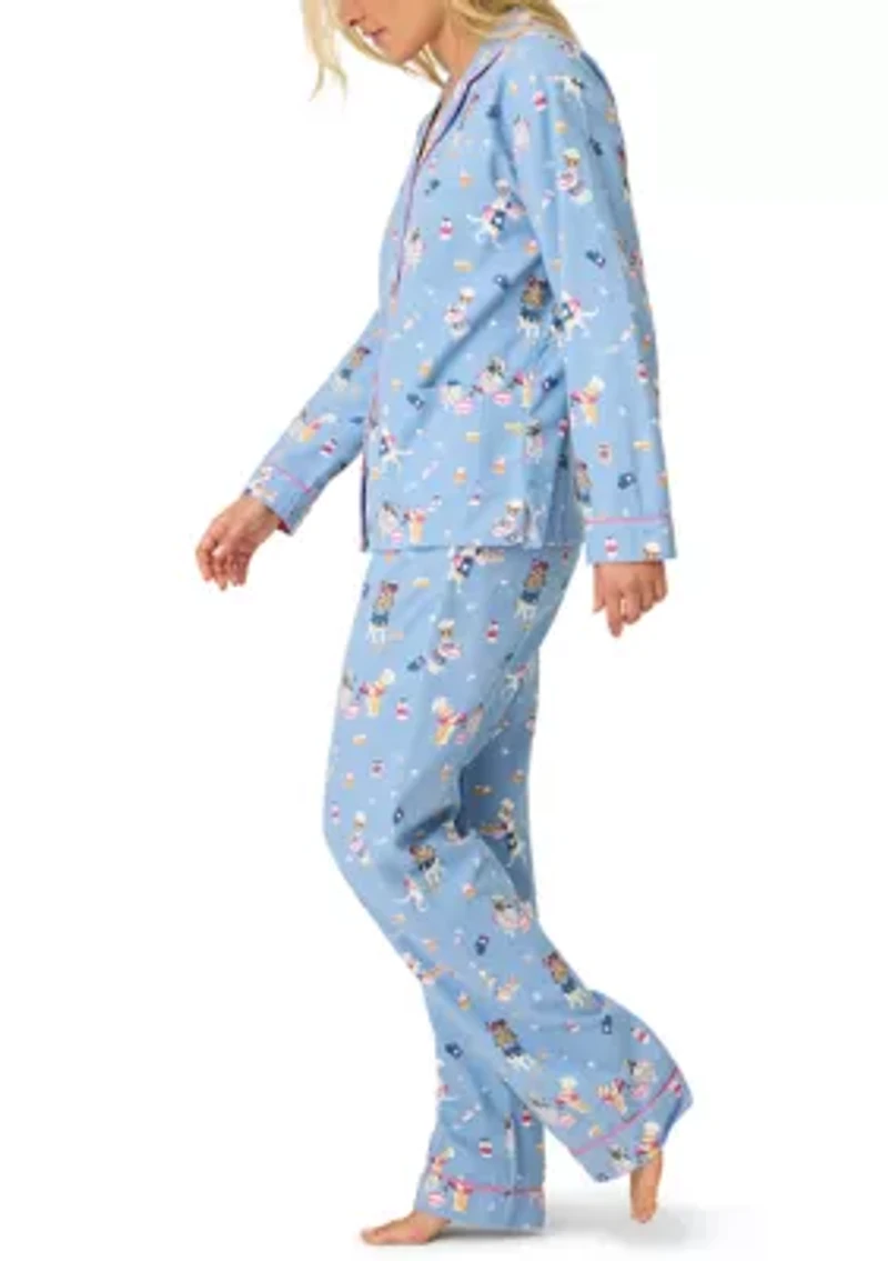 Women's Long Sleeve Flannel Gift Sleep Set