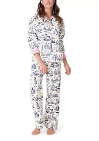 Women's Long Sleeve Flannel Pajama Set