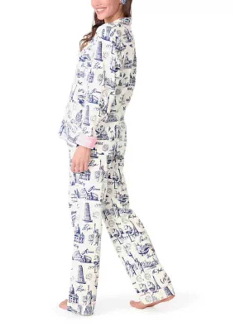 Women's Long Sleeve Flannel Pajama Set