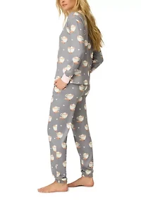 Women's Long Sleeve Henley Pajama Set
