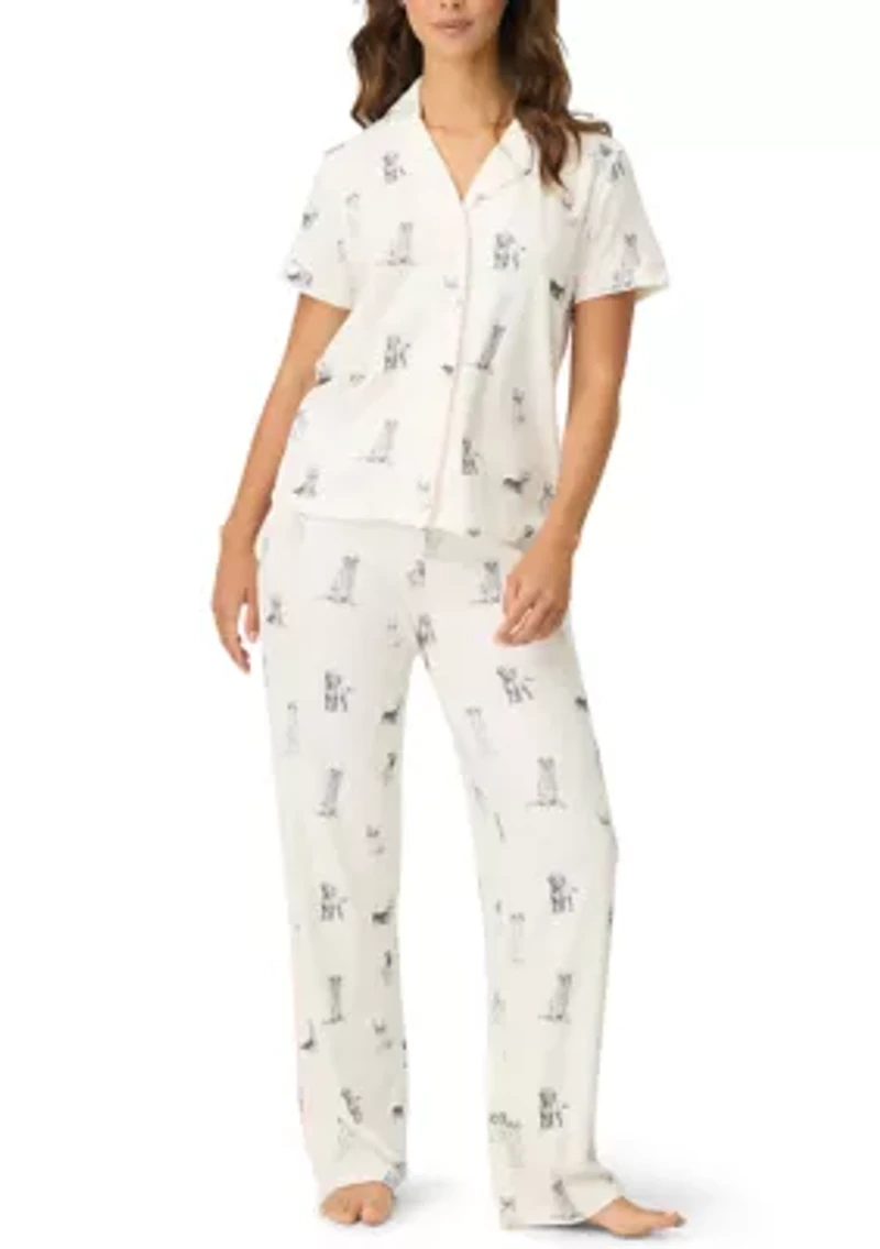 Women's Short Sleeve and Pants Pajama Set