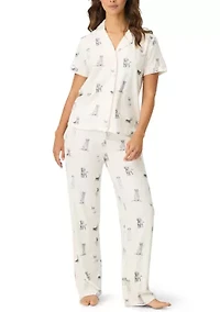 Women's Short Sleeve and Pants Pajama Set