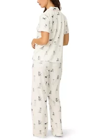 Women's Short Sleeve and Pants Pajama Set