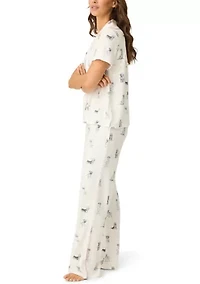 Women's Short Sleeve and Pants Pajama Set