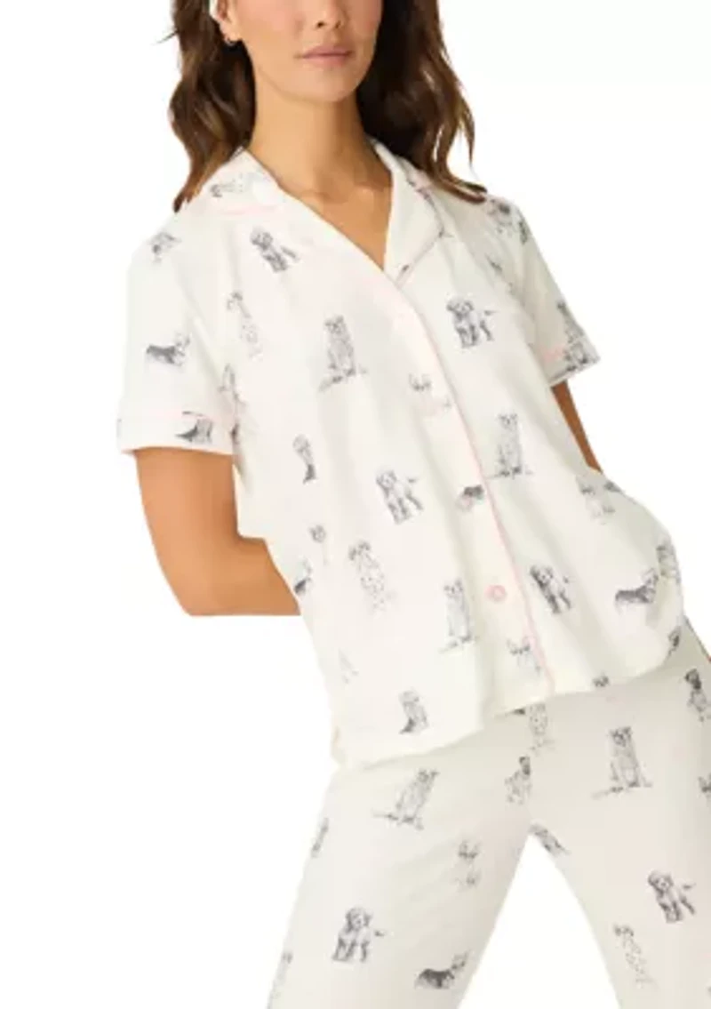 Women's Short Sleeve and Pants Pajama Set