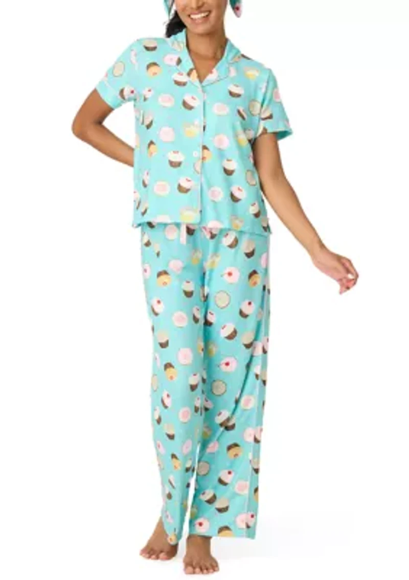 Women's Short Sleeve and Pants Pajama Set