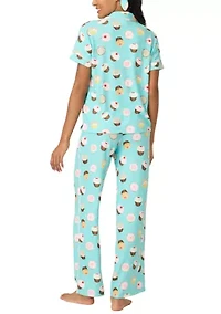 Women's Short Sleeve and Pants Pajama Set