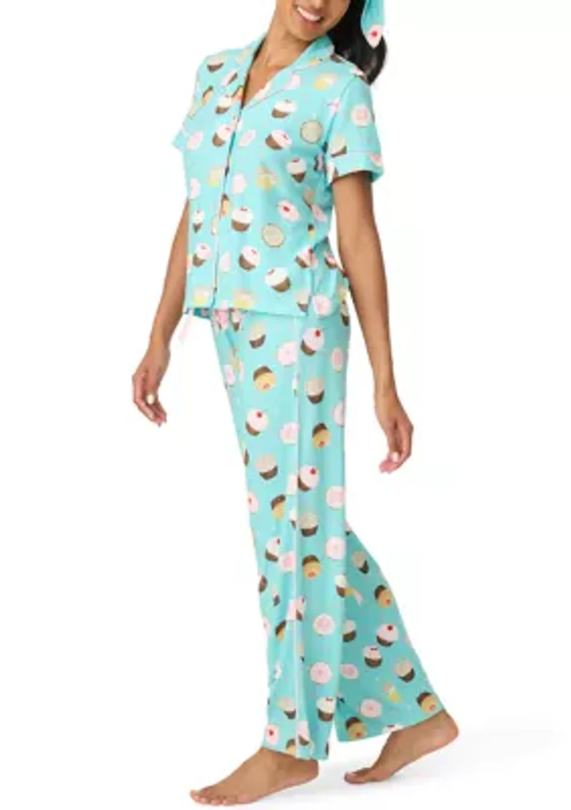 Women's Short Sleeve and Pants Pajama Set