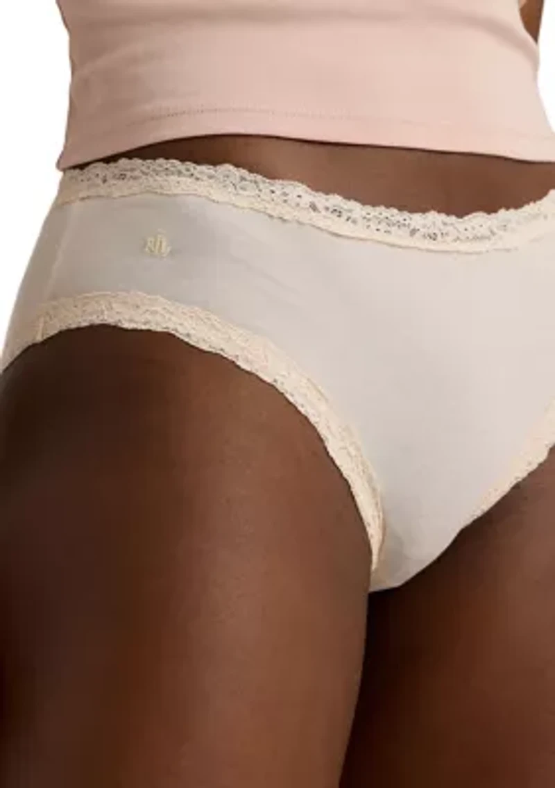 Cotton & Lace Jersey Hipster Brief