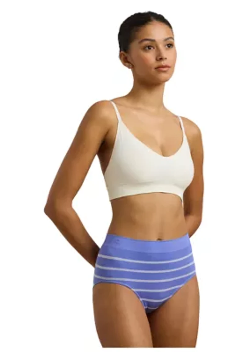 Seamless Striped Jersey High-Rise Brief