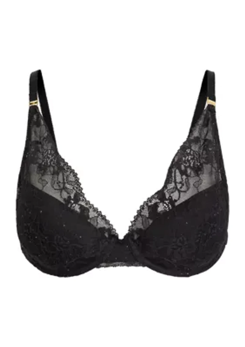 Lace Sequin Plunge Bra