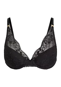 Lace Sequin Plunge Bra