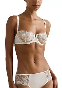 Satin Lace Unlined Balconette Bra