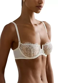 Satin Lace Unlined Balconette Bra