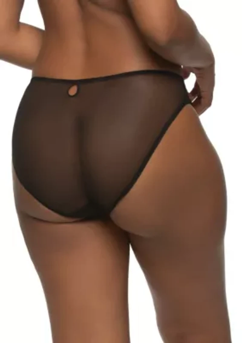 Lotus Hi Cut Embroidered Mesh Brief