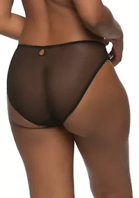 Lotus Hi Cut Embroidered Mesh Brief