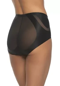 Uplifted Satin and Mesh Body Mapped At-Waist Shaper Brief