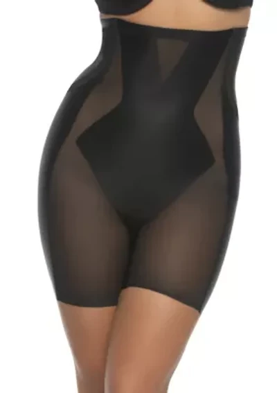 Uplifted Satin and Mesh Body Mapped Hi-Waist Shaper Short