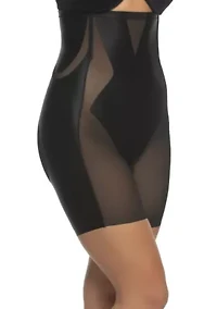 Uplifted Satin and Mesh Body Mapped Hi-Waist Shaper Short