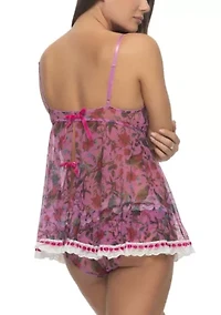 Ruffles Galore Mesh & Lace Babydoll with Hipster