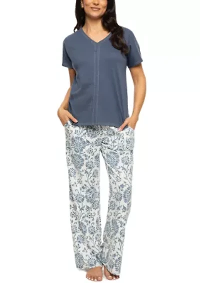 Josephine V-Neck T-Shirt and Pant Pajama Set