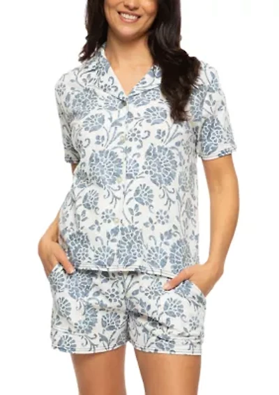 Josephine Short Sleeve Top w Shorts Pajama Set