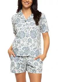 Josephine Short Sleeve Top w Shorts Pajama Set
