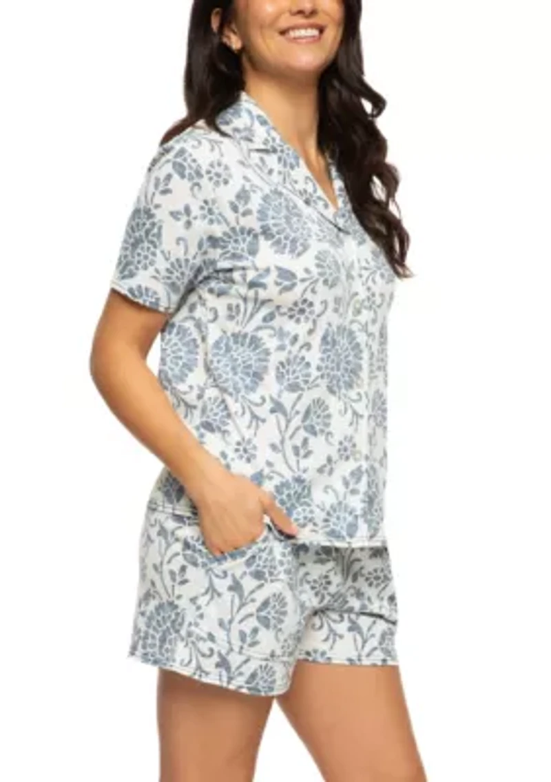 Josephine Short Sleeve Top w Shorts Pajama Set